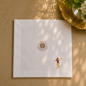 Starfish Embroidery Handmade Square <b>Tablecloth</b>-100% Natural <b>Linen</b> Modern Luxury Design for Home Decor & Wedding Events - Product Image 1