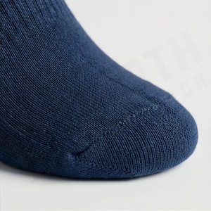 Crew <b>Socks</b> Solid Navy Blue 100% Cotton Breathable Knitted For Adults Daily Casual Wear Spring Season - Product Image 6
