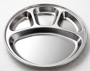 จานสแตนเลสสำหรับเด็กแบบมีช่องแบ่ง |   การใช้โรงอาหารโรงเรียน |   ขายส่งจากจีน - Product Image 2