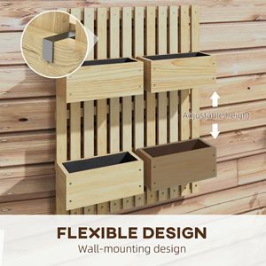 Jardinière murale robuste en bois pour extérieur avec treillis, style classique, potager surélevé pour plantes grimpantes, hauteur réglable - Product Image 5