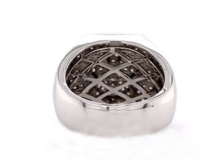 <b>Iced</b> Out Round Cut Hip Hop Style Cluster Engagement <b>Ring</b> 925 Sterling Silver Men's Anniversary, Engagement or Wedding Gift - Product Image 2