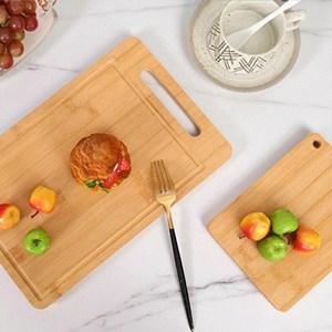 Ensemble de planches à découper en bambou épais, robustes, pour la cuisine, la découpe et le service - Product Image 2