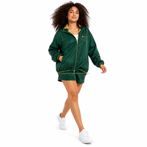 <b>Women</b> Matching <b>Jacket</b> Shorts Set Blank Plain No Logo Adjustable Hood Drawstring <b>Packable</b> Windbreaker Fabric Private Label Wear - Product Image 6
