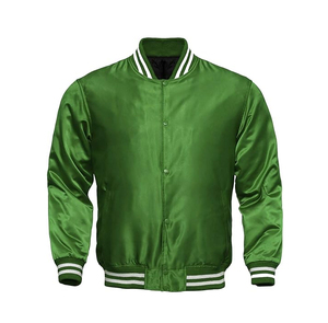 Veste en satin pour homme personnalisée OEM, broderie de patchs personnalisés, design streetwear, veste de baseball varsity - Product Image 1