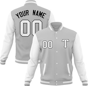 Chaqueta Deportiva de Béisbol para Hombre con Parches Bordados de Nombre y Número, Decoración de Botones de Algodón - Product Image 1