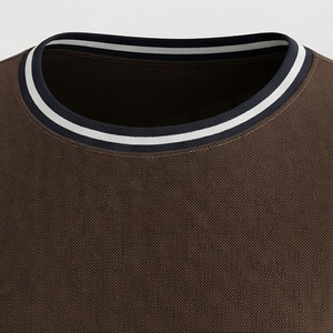 Ensemble de shorts en tricot marron pour femmes, 2 pièces, t-shirt à manches courtes col rond et shorts au-dessus du genou, vêtements de sport décontractés, printemps été - Product Image 4