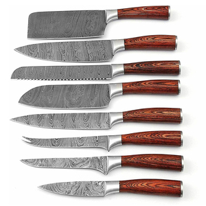 Ensemble de couteaux de chef en acier Damas, fabriqués à la main, conçus pour hacher, trancher et découper, ensemble de couteaux multi-usages de qualité supérieure pour la cuisine - Product Image 5