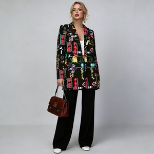 เสื้อเบลเซอร์แฟชั่นหลากสีสันสไตล์อาร์ตติสติกสำหรับผู้หญิงจาก Temu ลดราคาสุดฮอต ทรงหลวมเก๋ไก๋ เหมาะสำหรับทุกฤดูกาล สวมใส่ได้ทุกโอกาส - Product Image 3