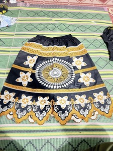 Best Women's Floral Embroidery Short <b>Skirt</b> New Trendy Pleated Streetwear with <b>Elastic</b> Waist Polynesian Polyester High Quality - Product Image 3