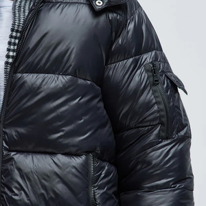 New trending Winter <b>Waterproof</b> Windproof Hooded Cotton <b>Padded</b> Front Women's Casual Woven 100% Polyester Crop Bubble Coat <b>Jacket</b> - Product Image 3