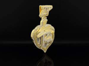 สร้อยคอฮิปฮอปผู้ชายแบบพรีเมียม ชุบทองคำขาวประดับเพชร - Product Image 2