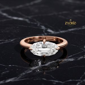 18K Gold Marquise Cut Solitaire Engagement <b>Ring</b> Lab Grown Diamond Luxury Bridal <b>Ring</b> Wedding Jewelry for Women - Product Image 6