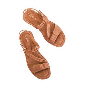 Sandale à semelles compensées marron PU0197 - Product Image 1