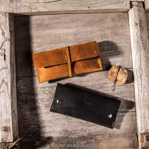 Portefeuille en cuir véritable Crazy Horse de qualité supérieure, couleur unie, vente en ligne - Product Image 2