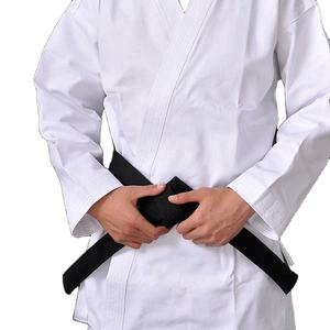 Karate Uniform Adult Unisex 100% Cotton Durable <b>White</b> Gi With Black <b>Belt</b> Regular Fit - Product Image 1