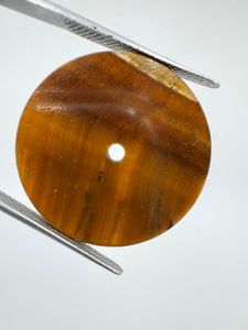 Esfera de reloj con piedra preciosa ojo de tigre: 24.50mm, redonda, parte trasera plana, para fabricación de relojes - Product Image 3