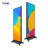 Pantalla LED Publicitaria Portátil con Ruedas, Lista para Usar, Señalización Digital a Todo Color para Promoción de Eventos