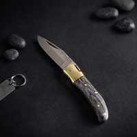 Couteau pliant de survie personnalisé avec manche en os naturel, modèle 2026, vente en gros, haute qualité, pour la chasse et le camping en extérieur