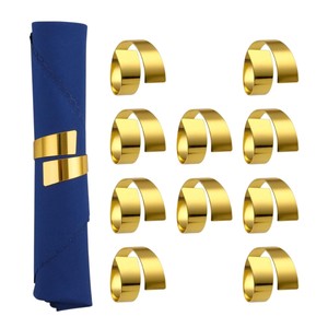 ชุดแหวนรองผ้าเช็ดปากเหล็กดีไซน์ทันสมัย 2 ชิ้น พร้อมเคลือบทองขัดเงา สำหรับตกแต่งบ้าน ตกแต่งงานอีเว้นท์ และเป็นของขวัญ - Product Image 3