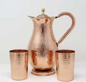 Classic Finish Copper Water Jug Elegant Pitcher for Kitchen Dining <b>Table</b> Beverage Serving - Product Image 2
