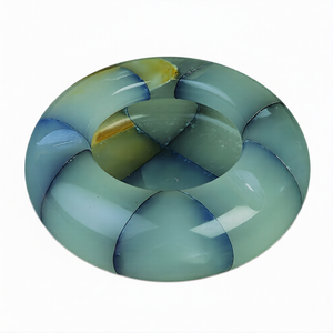 Handcrafted Decorative Patchwork Blue Greenish Onyx <b>Ashtray</b> Round Smoking-Bowl Luxury Decorative Accessory Onyx <b>Ashtray</b> - Product Image 1