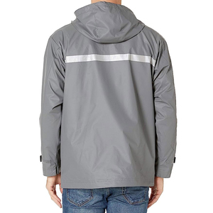 High Reflective Waterproof Solid Navy Blue <b>Raincoat</b> Split Wholesale High Quality Custom Logo <b>Long</b> Hooded Outdoor Safety Rain - Product Image 4