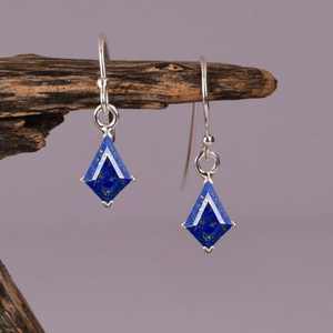 Pendientes de Plata de Ley 925 con Lapislázuli en Forma de Cometa, Estilo Vintage, Corte Cometa, para Novia, Piedra de Nacimiento de Septiembre - Product Image 3