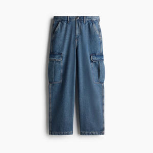 Pantalones Cargo Vaqueros Lavados para Hombre, Corte Recto, Algodón, Diseño con Múltiples Bolsillos, Personalización con Etiqueta Privada - Product Image 1