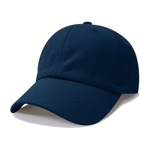 Gorra de Béisbol Vintage Azul Oscuro de 5 Paneles con Lazos, de Algodón Lavado, Unisex, de Perfil Bajo, con Correa Ajustable para Uso en Exteriores - Product Image 1