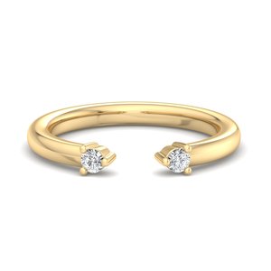 Anillo abierto de oro rosa de lujo con diamantes de corte brillante en forma de pera y redondos, minimalista, ajustable, apilable, joyería de moda para mujer. - Product Image 6