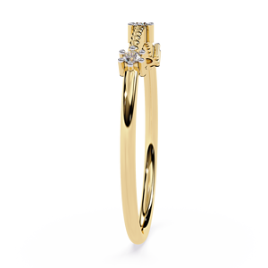 แหวนเพชรทองคำขาว 14k สำหรับผู้หญิง ทรงกลมเจียระไนแบบบริลเลียนท์ คลาสสิก สามารถสวมซ้อนกันได้ เหมาะสำหรับเป็นเครื่องประดับหมั้น - Product Image 4