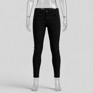 Jeans de Mezclilla Negros para Hombre, Corte Recto, Cintura Media, Estilo Hip Hop, Casual, de Algodón, para Otoño - Product Image 3