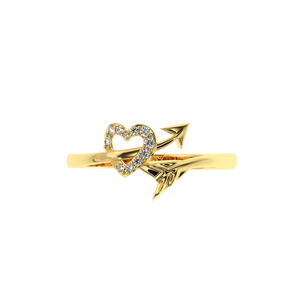 Solitario 0.08ct Cupidâ €™S Arrow Anillo de diamantes naturales-HI Color, Claridad DE LA VS-SI - Product Image 3