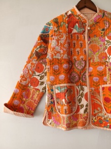 Organic <b>Quilted</b> Indian Cotton <b>Jacket</b> Reversible Block Print <b>Jacket</b> Black Warm <b>Jacket</b> <b>Quilted</b> <b>Jacket</b> Boho New Style <b>Jacket</b> - Product Image 5