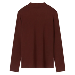 Camiseta de Cuello Alto Multicolor para Mujer, Estilo Básico, Casual, Urbana, Lisa, Estilo Universitario - Product Image 2