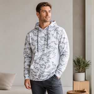 Camisa de Pesca Personalizada Ultraligera con Protección Solar UPF 50+ UV para Hombre, Sudadera con Capucha de Manga Larga para Pesca, Camuflaje Blanco - Product Image 4