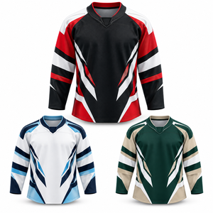 Camiseta de Hockey sobre Hielo SINEWY para Hombre, Blanca, Sublimada, Cuello en V, Manga Larga, Transpirable, Secado Rápido, 100% Poliéster, Antibacteriana, Deportiva - Product Image 5