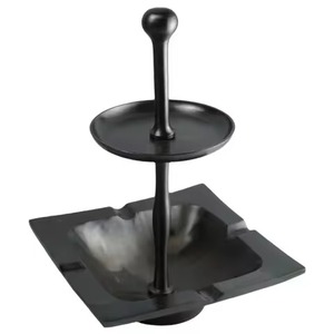 Aluminium Made Black Cigarette <b>Ashtray</b> For Office Livingroom Table Top Ash Containing Use Metal <b>Ashtray</b> & Container - Product Image 1