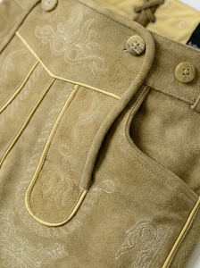 Veste décontractée pour homme en polyester peigné couleur brun clair, style bavarois Oktoberfest, coupe confortable, imperméable à l'avant, écologique - Product Image 5