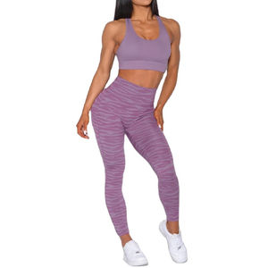 Nouvel ensemble de vêtements de sport réversibles pour femmes, ensemble de yoga pour femmes, motif uni, taille plus, leggings de yoga élastiques pour l'entraînement physique - Product Image 1