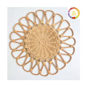 แผ่นรองจานหวายทรงกลม |   จานรองอาหารทอมือจากวัสดุธรรมชาติ |   อุปกรณ์บนโต๊ะอาหารรักษ์โลก 35 ซม. ผู้ผลิต OEM ขายส่ง - Product Image 6