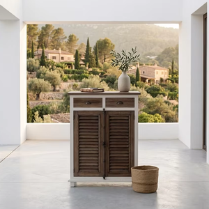 Armoire en bois massif Luna Zio, finition naturelle, élégante, pour le rangement, buffet pour salon, hôtel, villa, projet, meubles robustes et luxueux - Product Image 3