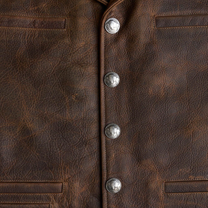 Gilet en cuir au design classique pour produit personnalisé, logo sur mesure, gilet en cuir pour homme en stock, haute qualité et avec option OEM - Product Image 4