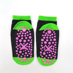 Wholesale 100% Cotton Non-Slip Plaid Ankle Socks for Youth Custom Logo <b>Trampoline</b> Yoga Pilates Indoor Playground for Adults Kids - Product Image 5