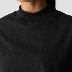 Ropa de Gimnasio, Nuevo Diseño, Camiseta Extra Grande Personalizada, Ropa de Verano para Mujer, Diseño de Cuello Alto Acanalado, Camiseta de Talla Grande al por Mayor - Product Image 4