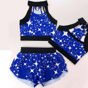 Ensemble d'uniformes de cheerleading pour femmes, logo personnalisé, haut et jupe, tenue de cheerleading, fabricant direct OEM ODM, vêtements de cheerleading - Product Image 1