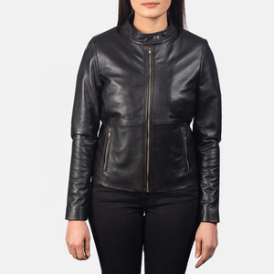 Womens Lambskin <b>Leather</b> <b>Jacket</b> Ladies <b>Long</b> Coat Luxury Winter Warm Outerwear Factory Wholesale Supplier Custom Logo - Product Image 1