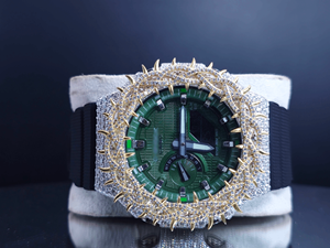 Montre de luxe Hip Hop en gros, entièrement sertie de Moissanite VVS couleur D, style Bustdown, avec cristal saphir, cadran numérique, bracelet en caoutchouc, certifiée GRA - Product Image 3