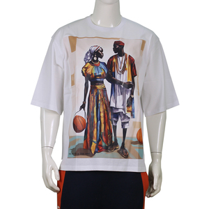 เสื้อยืดผู้ชายไซส์ใหญ่ทรงหลวม ตกแต่งขอบตัดสี พร้อมบริการ OEM - Product Image 1