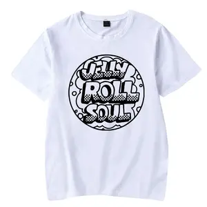 Yeni tasarımlar jöle rulo rapçi T gömlek üst satış stok baskılı erkek T Shirt